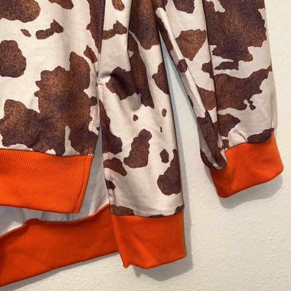 #1356 Super Cozy Cow Print Long Sleeve Sweater Top - Picture 13 of 17